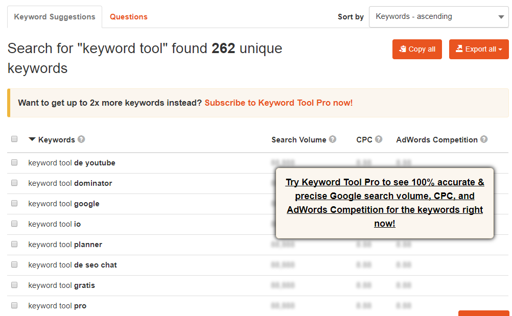 uso de keyword tool en tu estrategia de posicionamiento